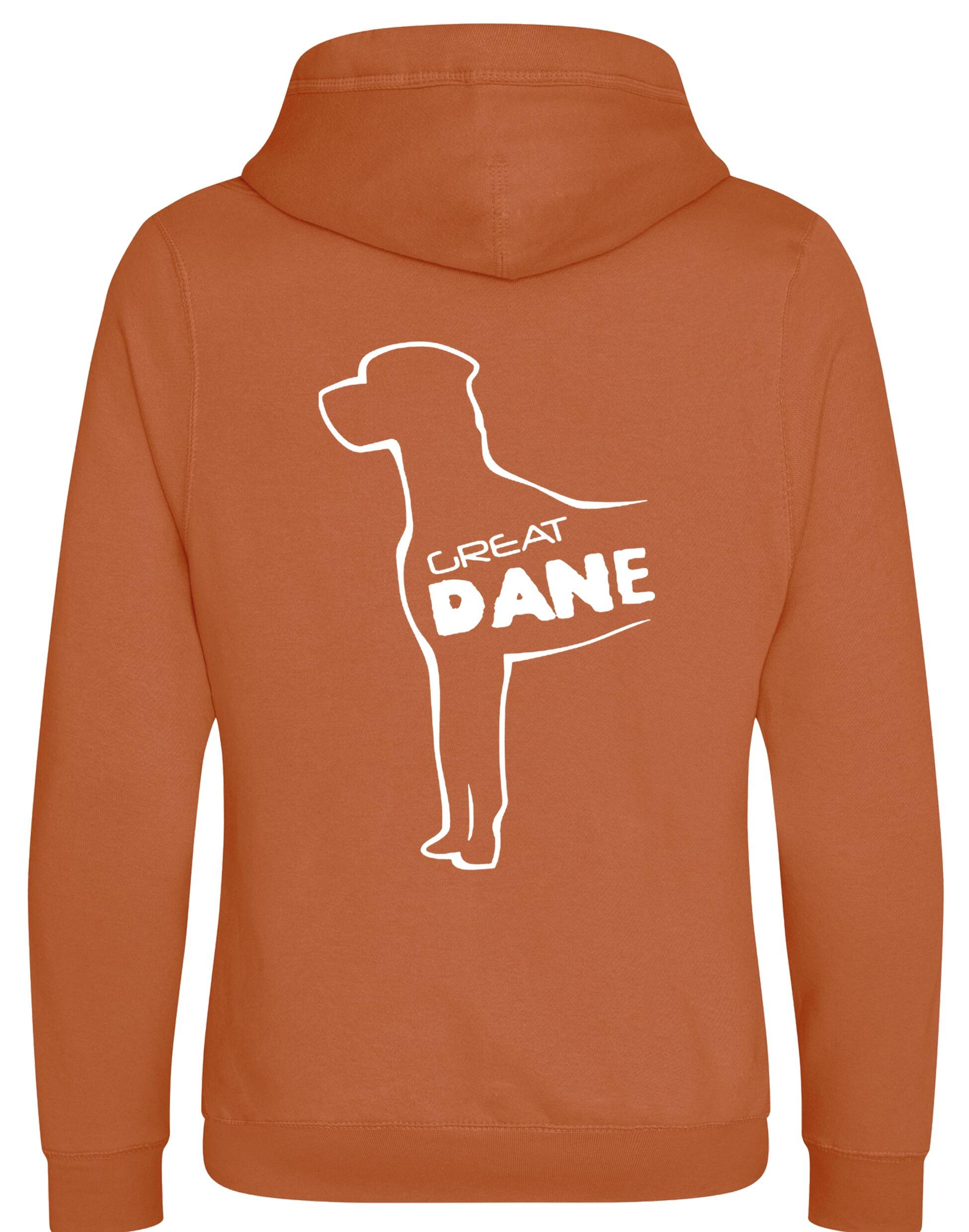 Unisex crossneck pullover hoodie featuring a detailed Great Dane graphic, made from heavy-blend fabric with a brushed fleece interior, modern design, and practical kangaroo pocket.
