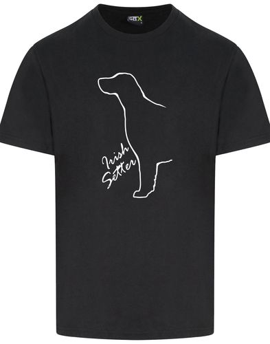 Irish Setter Unisex Roundneck T-shirt featuring detailed breed artwork on breathable cotton fabric with a relaxed fit for versatile wear.