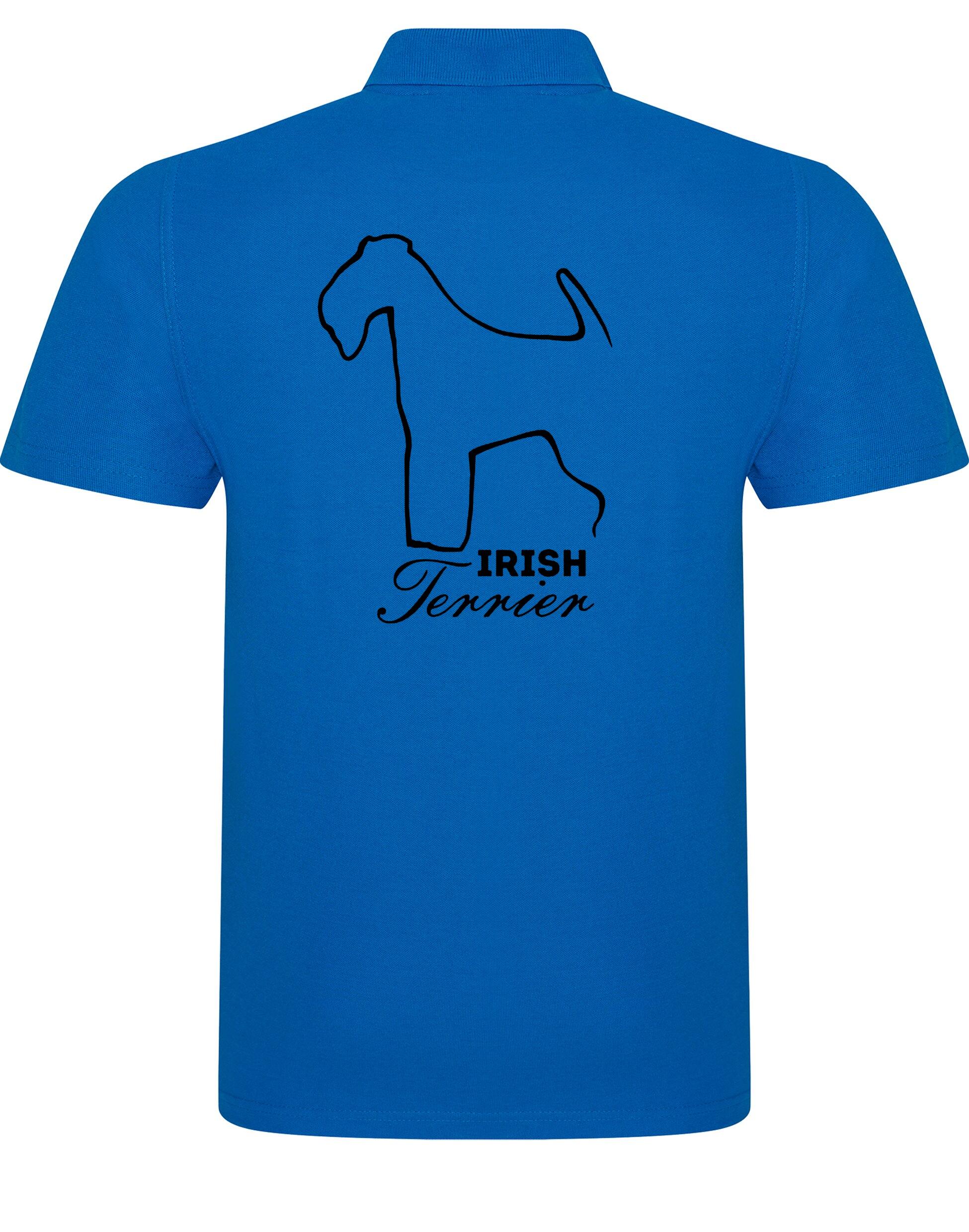 Unisex cotton polo featuring exclusive Irish Terrier design, crafted from soft, breathable cotton for style and comfort.