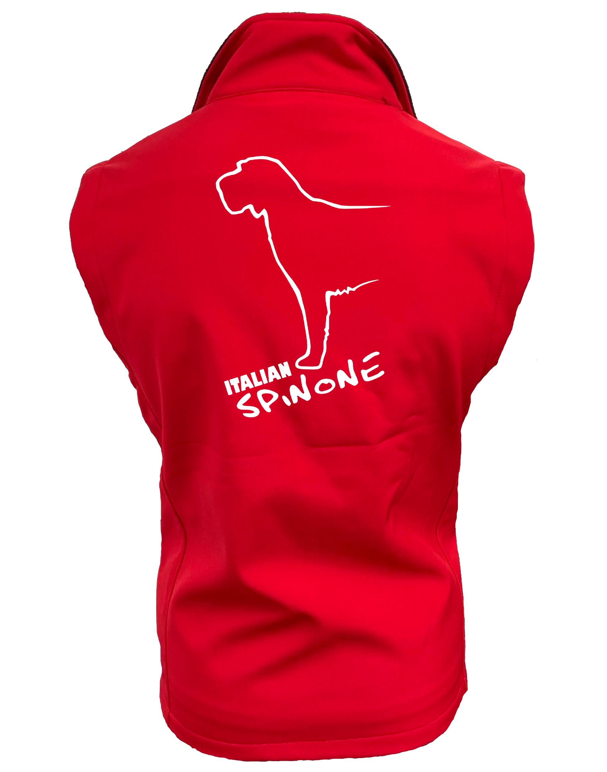 Unisex softshell jacket with exclusive Italian Spinone design, offering water resistance and fleece lining for comfort and style.