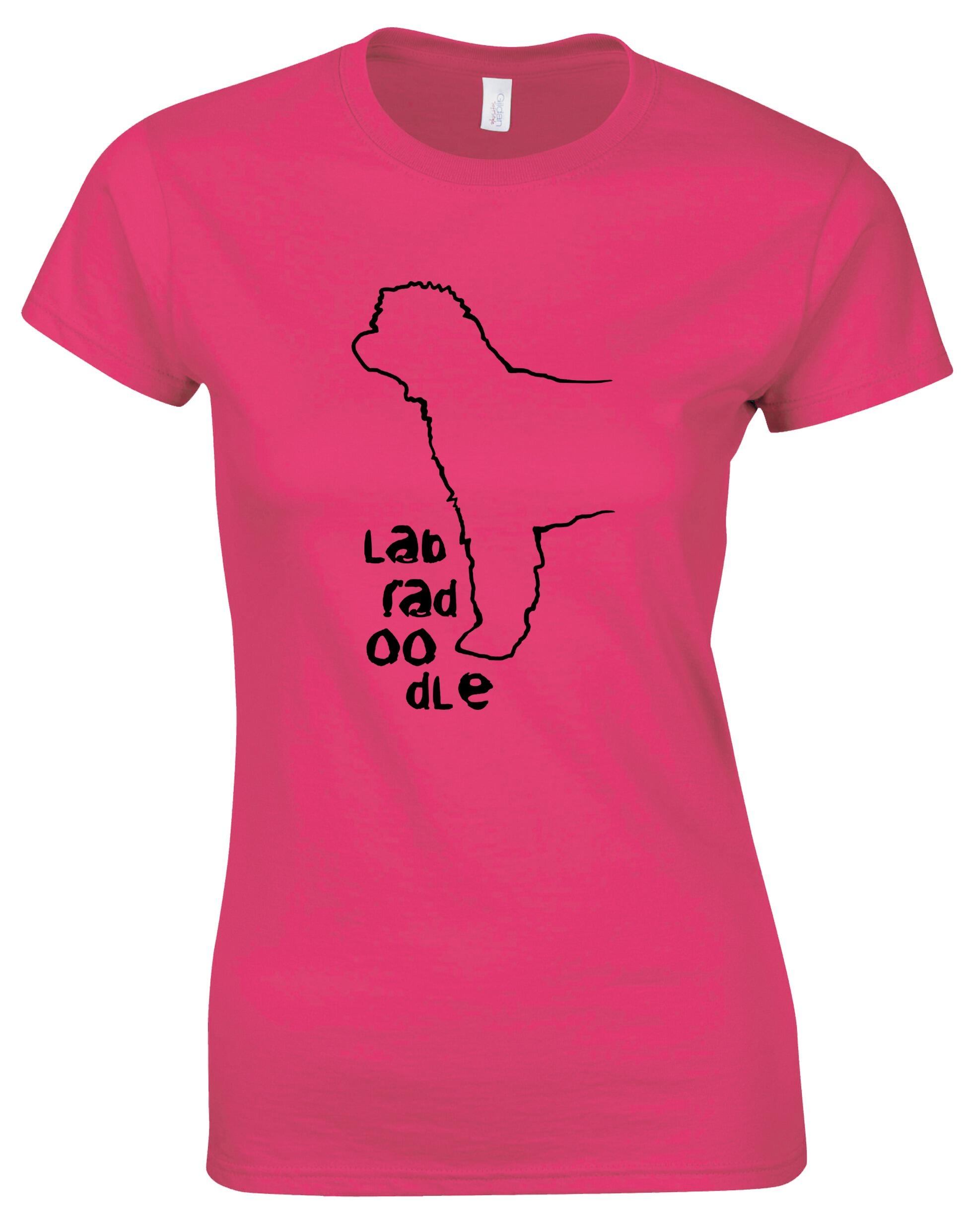 Labradoodle Female Roundneck T-shirt with exclusive breed artwork and breathable cotton fabric.