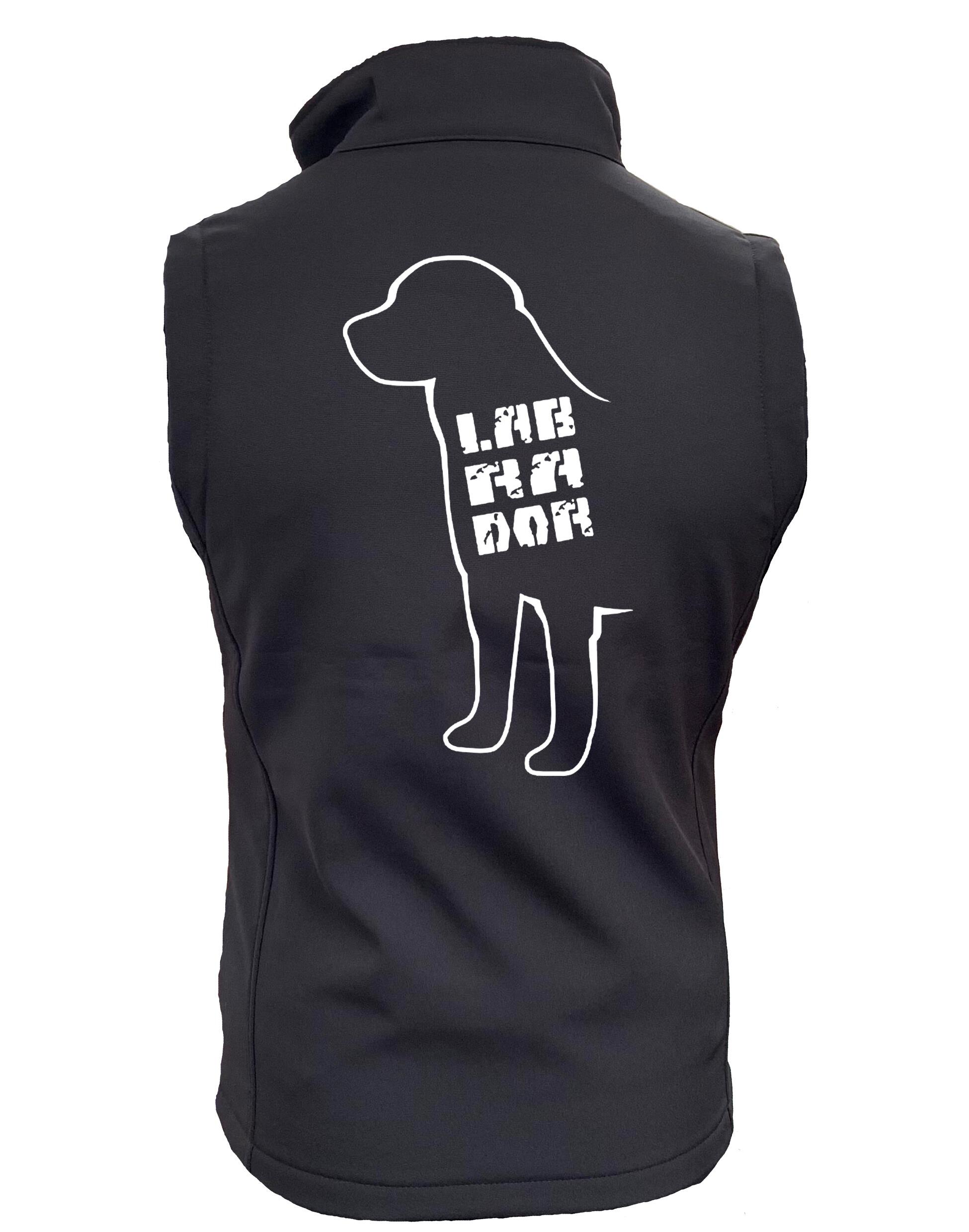 Women’s Softshell Jacket with an exclusive Labrador design on the back, featuring water-resistant fabric and fleece lining for warmth and comfort.