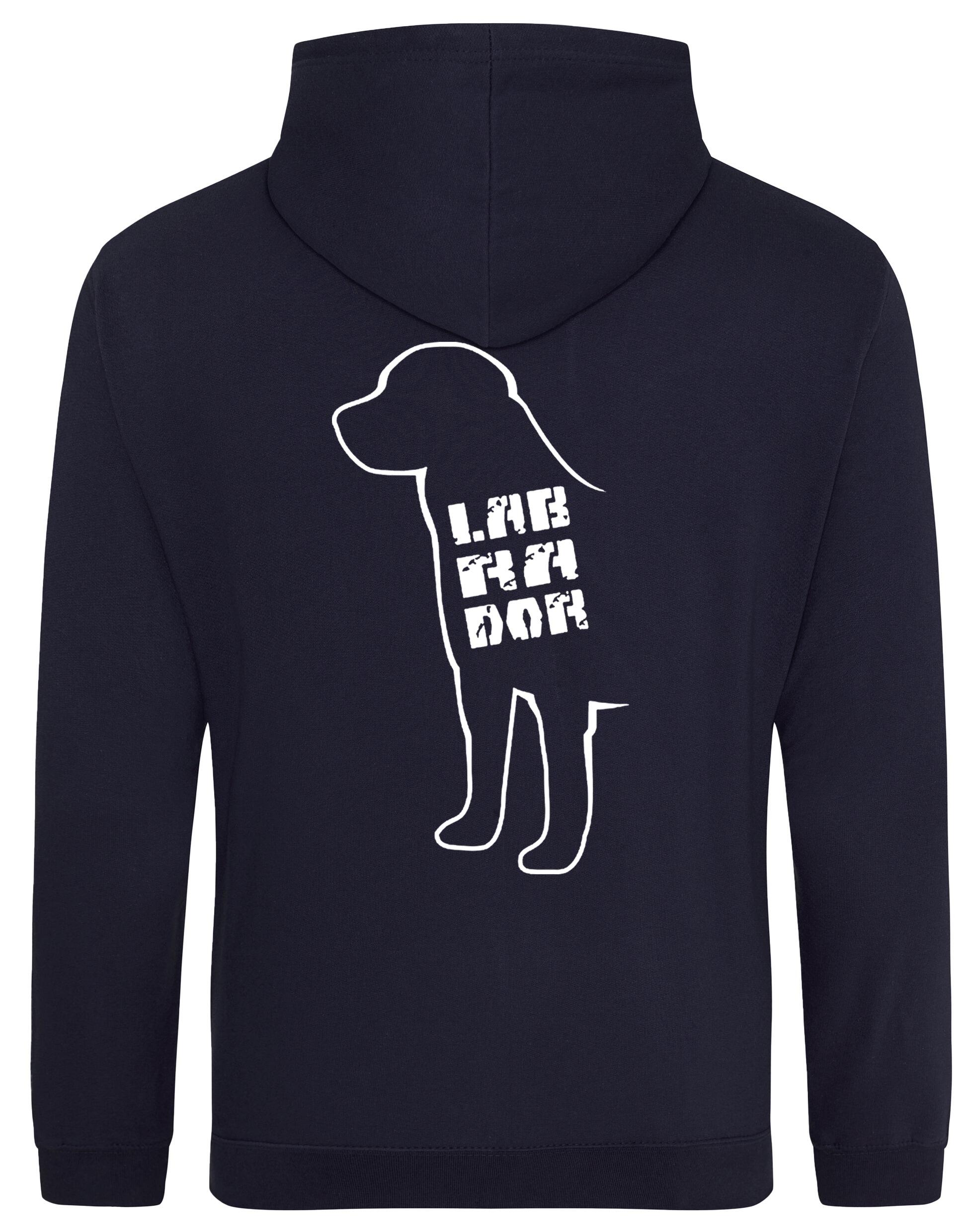 Pullover hoodie featuring exclusive Labrador artwork, crafted with cozy fleece fabric and personalized options for breed enthusiasts.