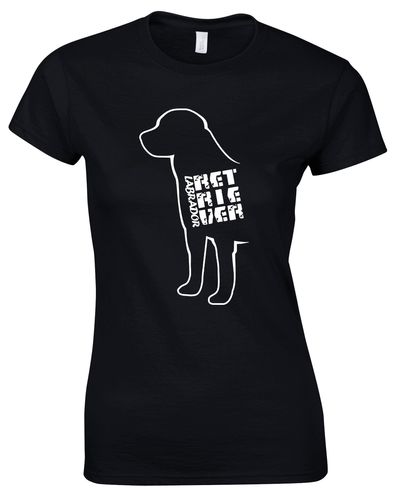 Female roundneck T-shirt featuring exclusive Labrador Retriever artwork, crafted from soft premium cotton with a flattering feminine fit and a classic neckline.