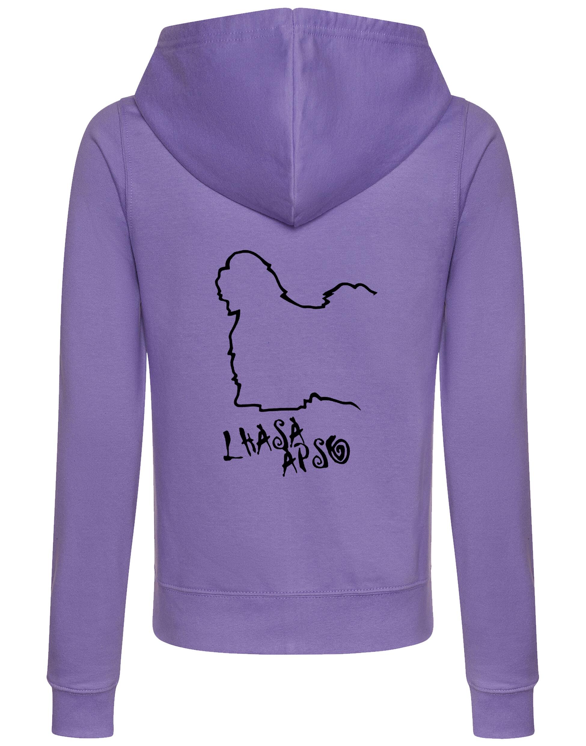 Lhasa Apso Women’s Zipped Hoodie with exclusive breed artwork, soft breathable fabric, and a flattering fit for everyday comfort.