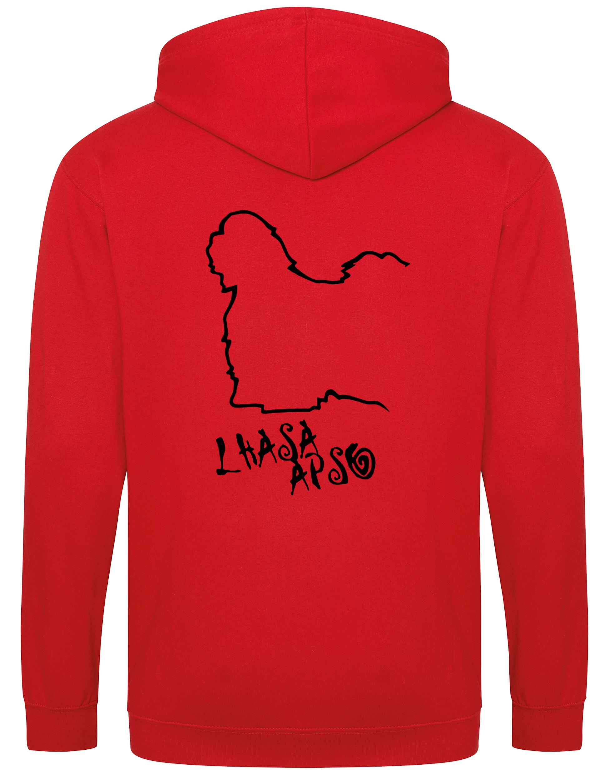 Lhasa Apso Zipped Hoodie with exclusive breed design, personalisation options, and a soft fleece interior for warmth and comfort.