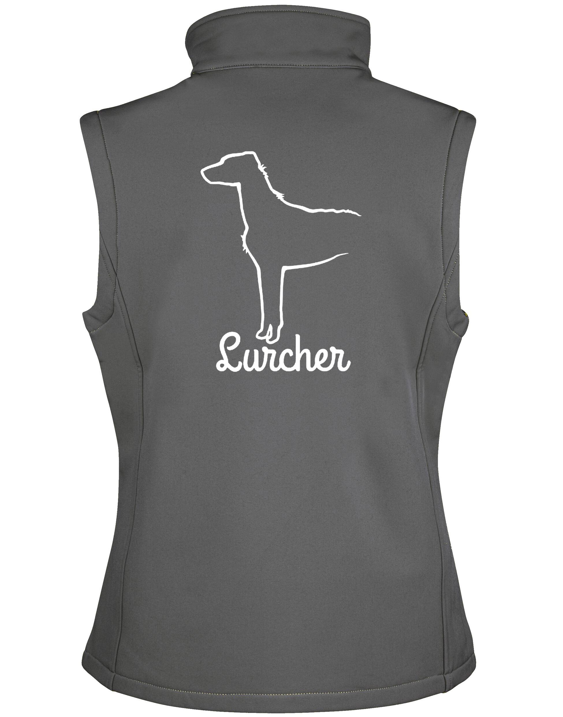 Lurcher Women’s Softshell Jacket with exclusive breed design and water-resistant fabric.