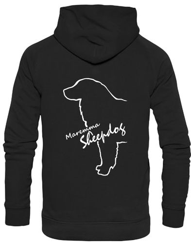 Maremma Sheepdog pullover hoodie featuring exclusive breed artwork, a fleece-lined interior, and personalisation options for dog lovers.
