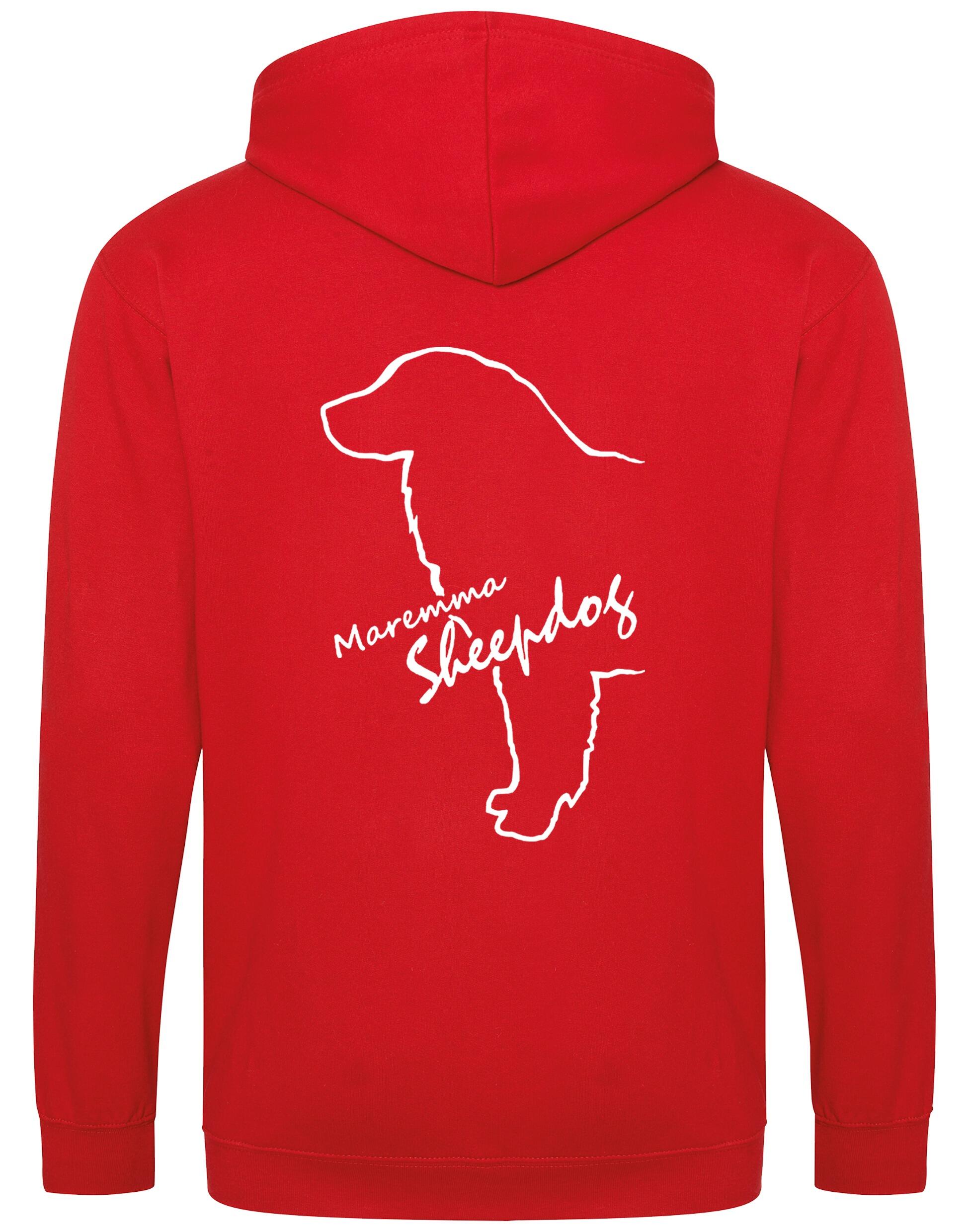 Maremma Sheepdog zipped hoodie with exclusive breed artwork, a warm fleece interior, and personalisation options.