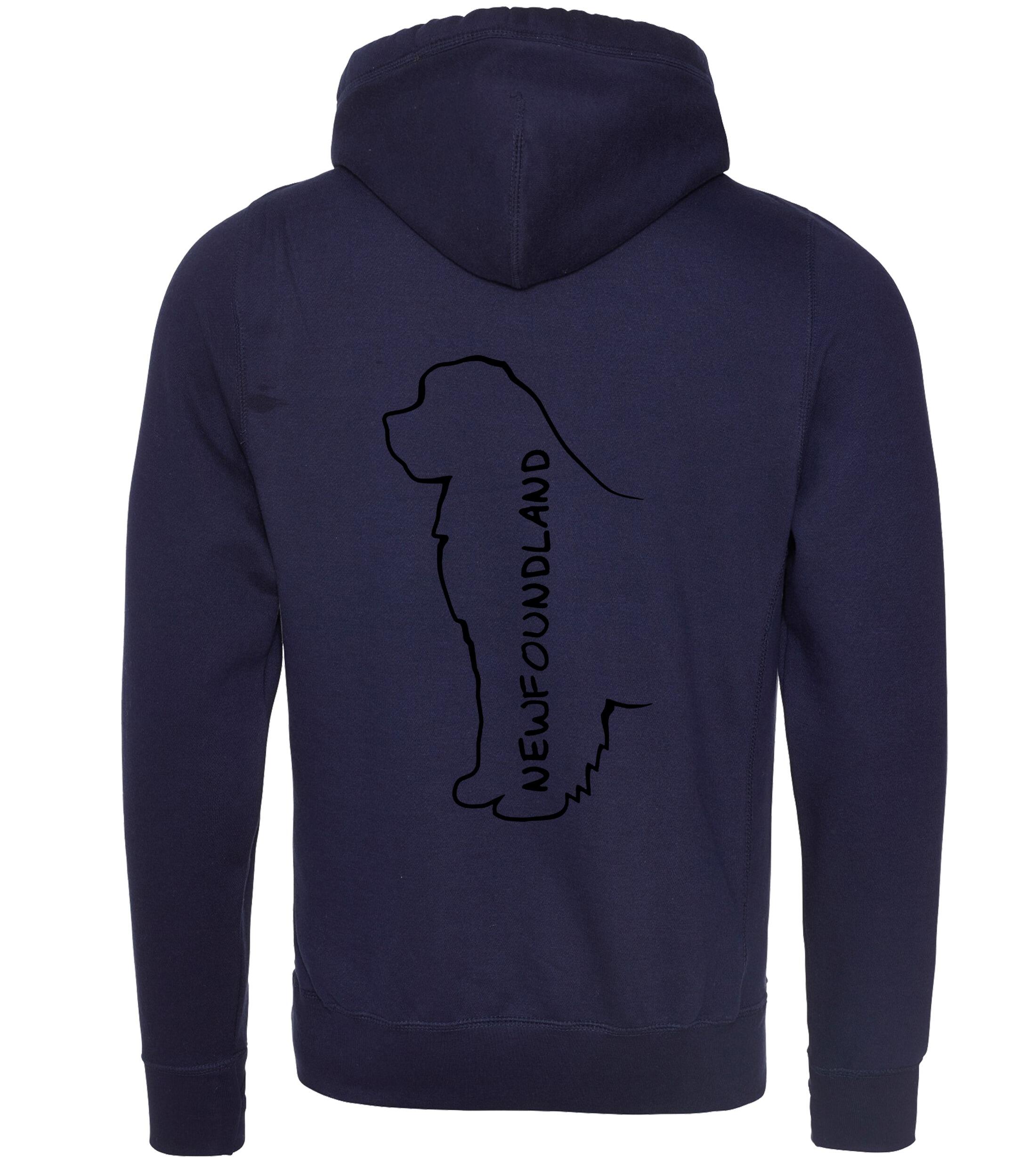 Unisex Crossneck Pullover Hoodie featuring exclusive Newfoundland breed artwork, modern crossneck design, and cosy brushed fleece interior, perfect for dog lovers and outdoor adventures.