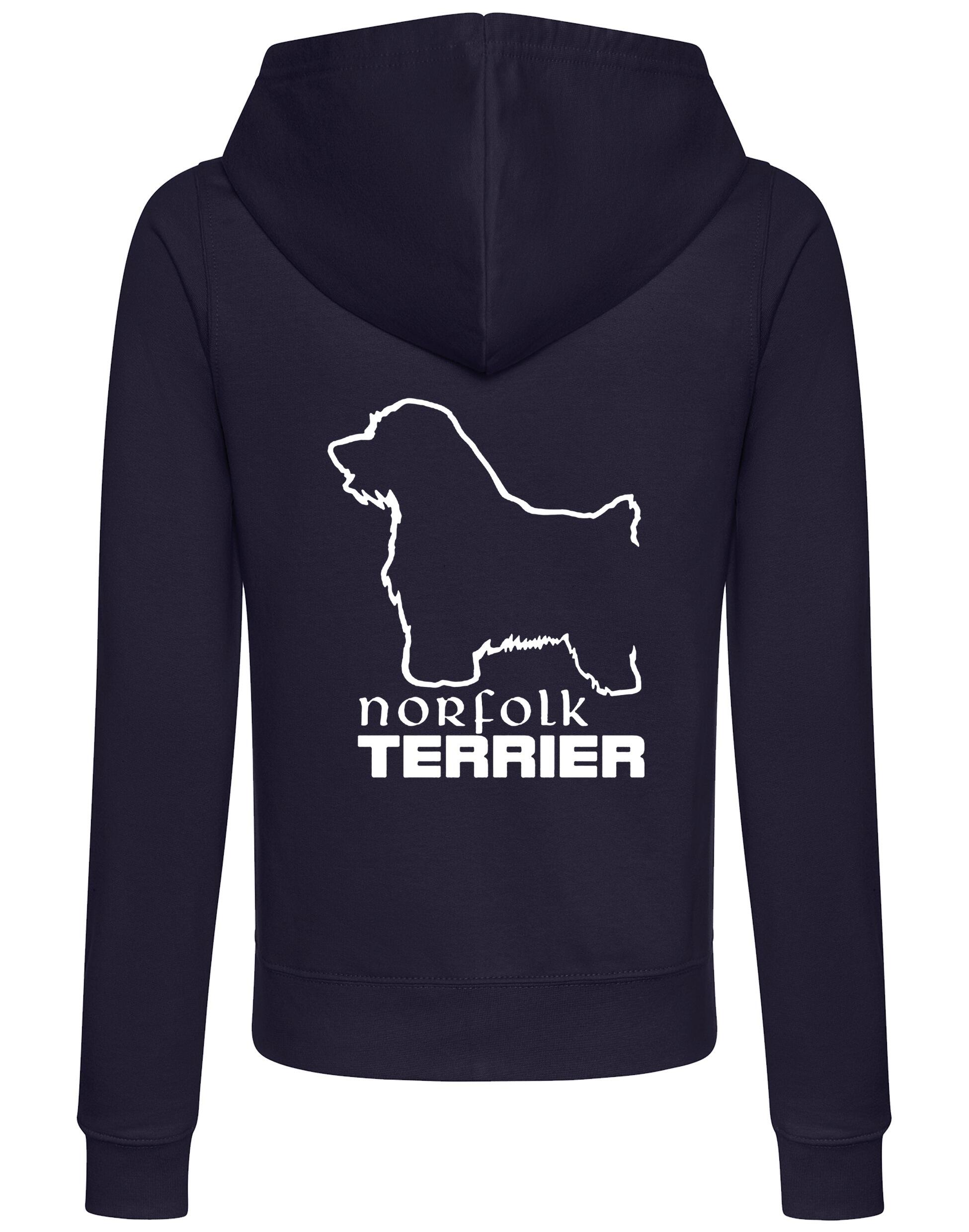 Norfolk Terrier Women’s Zipped Hoodie featuring exclusive breed artwork, soft breathable fabric, full-zip closure, and cozy hood. A stylish and comfortable choice for Norfolk Terrier lovers.