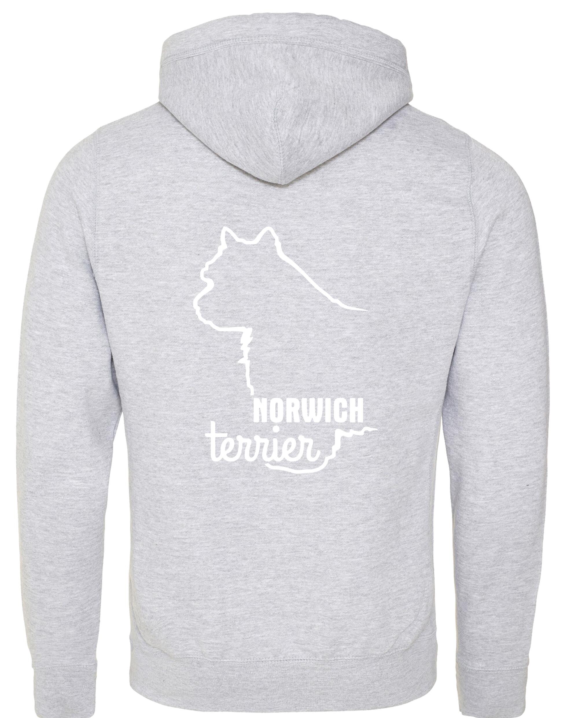 Norwich Terrier Crossneck Pullover Hoodie featuring exclusive breed artwork, soft fleece lining, kangaroo pocket, and stylish crossneck hood. Designed for warmth, comfort, and Norwich Terrier lovers—perfect for dog walks, breed events, or casual wear.