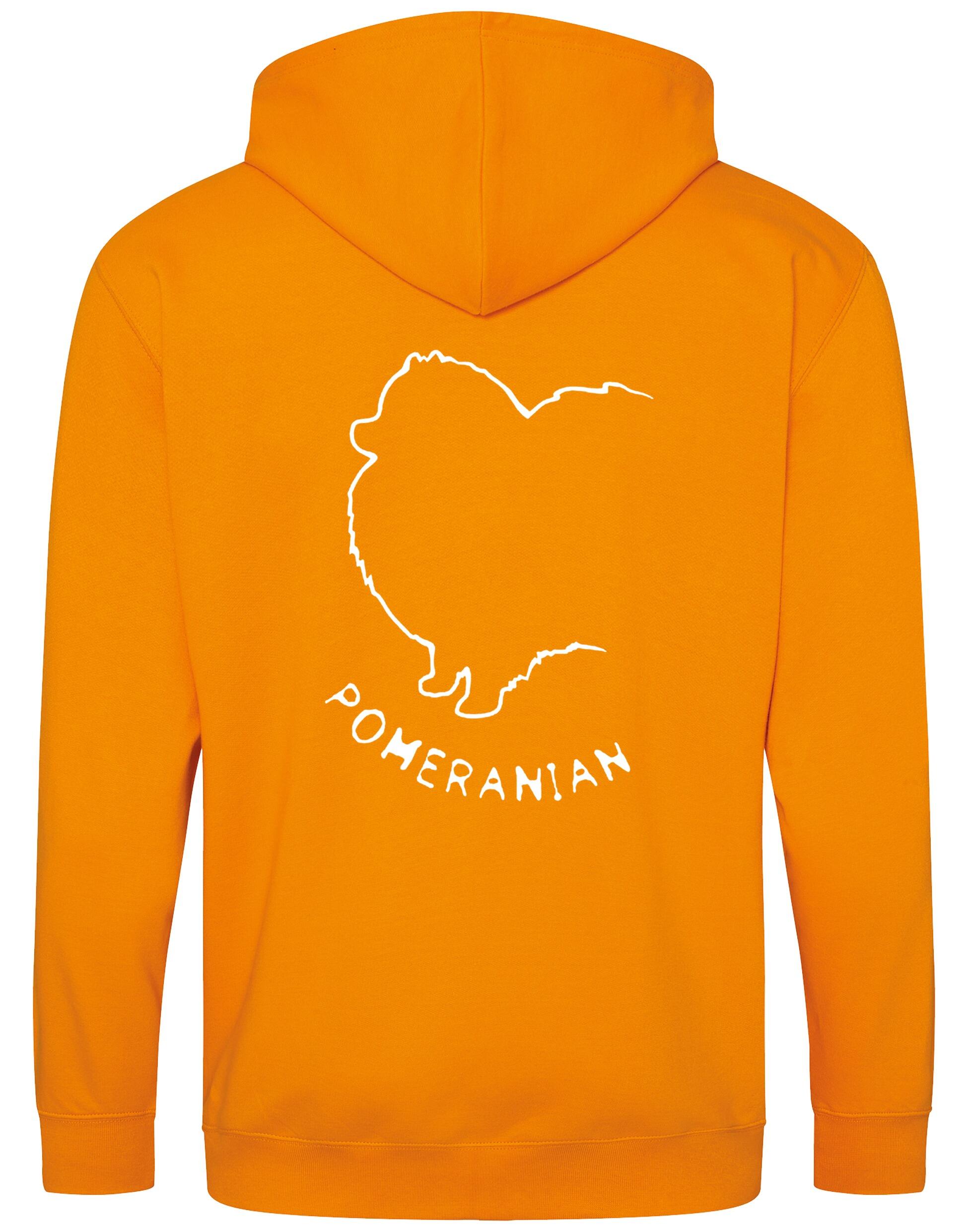 Pomeranian Zipped Hoodie featuring exclusive breed artwork, a soft fleece interior, and practical front pockets for warmth and functionality.