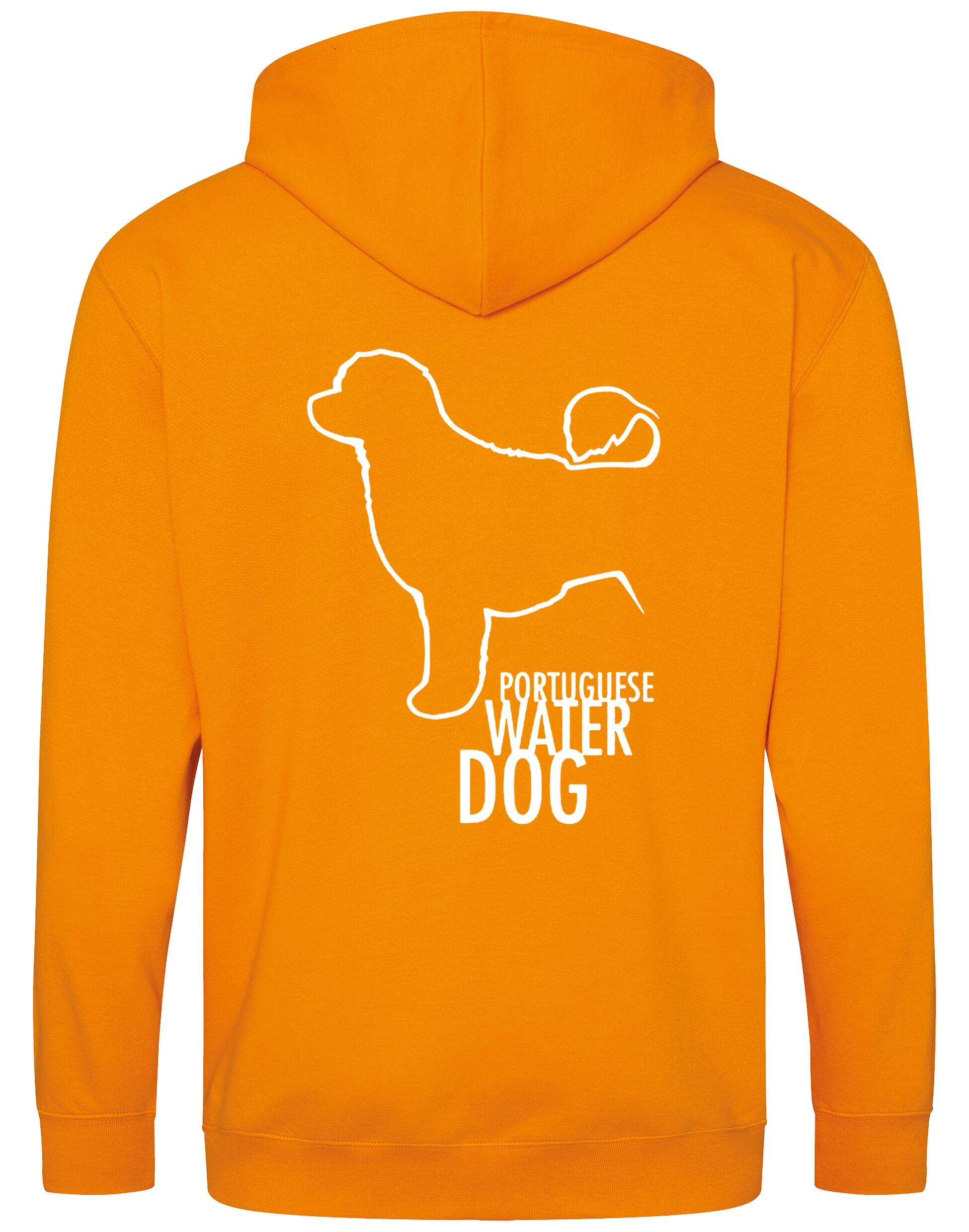 Portuguese Water Dog Zipped Hoodie featuring exclusive breed artwork, premium heavy-blend fabric with brushed fleece interior, full-zip closure, and practical design for versatile, stylish comfort.