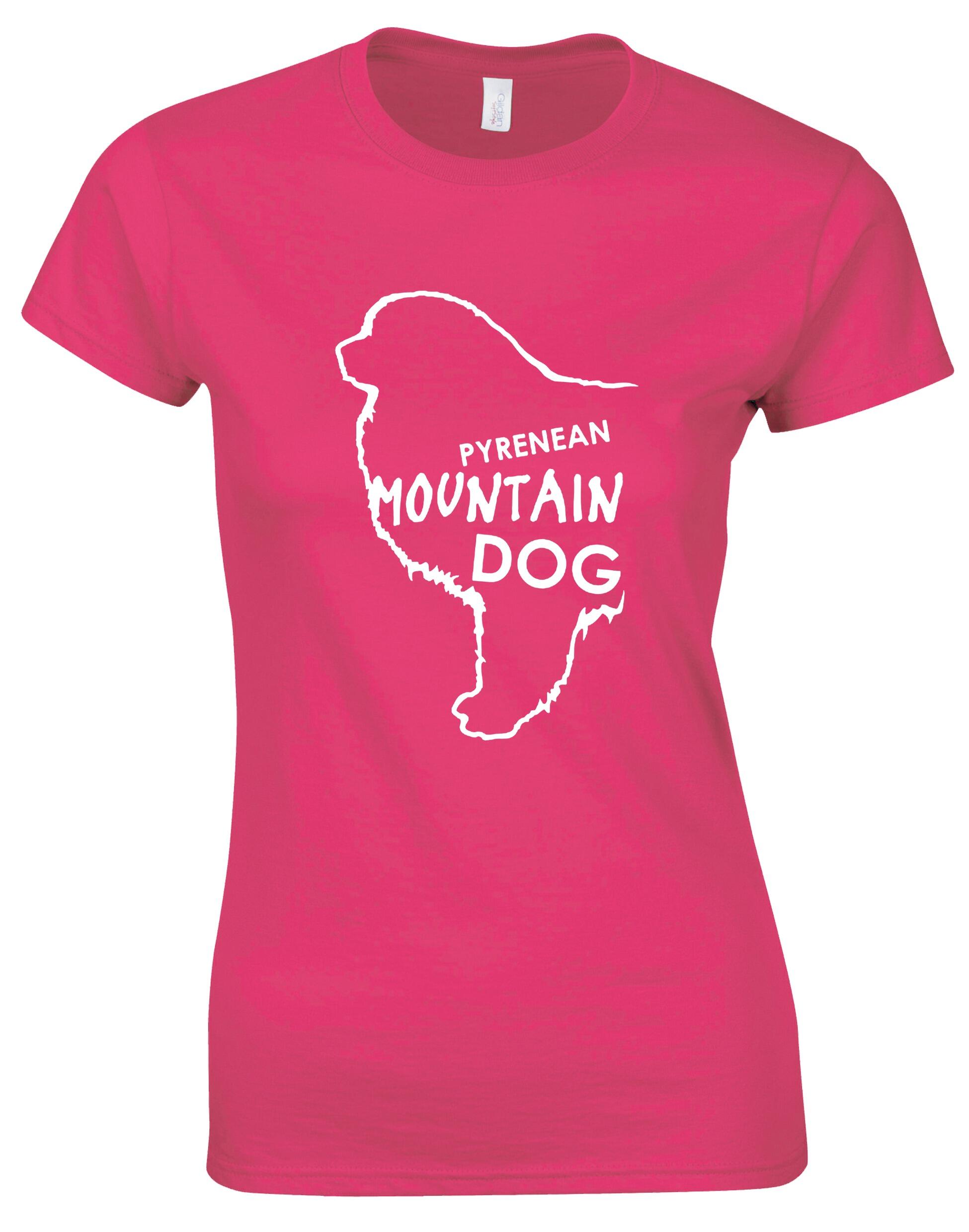 Female Roundneck T-shirt featuring exclusive Pyrenean Mountain Dog artwork, crafted from premium breathable cotton for all-day comfort and a flattering feminine fit, perfect for Pyrenean Mountain Dog enthusiasts.