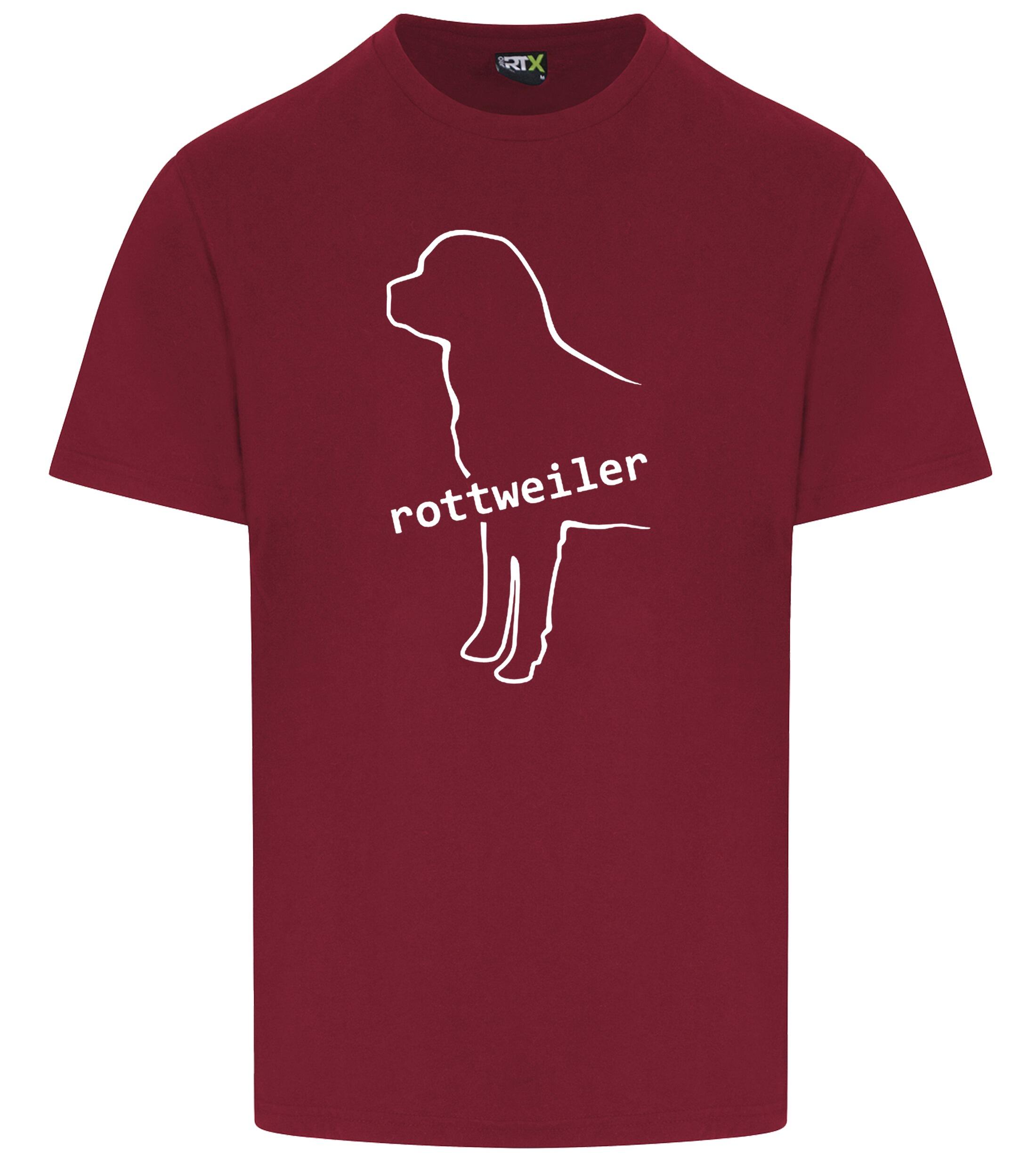Rottweiler Unisex Roundneck T-shirt featuring exclusive breed artwork, soft breathable cotton fabric, relaxed unisex fit, and classic round neckline for comfort, style, and breed pride.