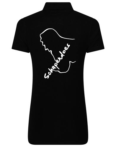Schapendoes Women's Cotton Polo featuring exclusive Schapendoes artwork, breathable fabric, and flattering feminine fit, ideal for dog lovers.