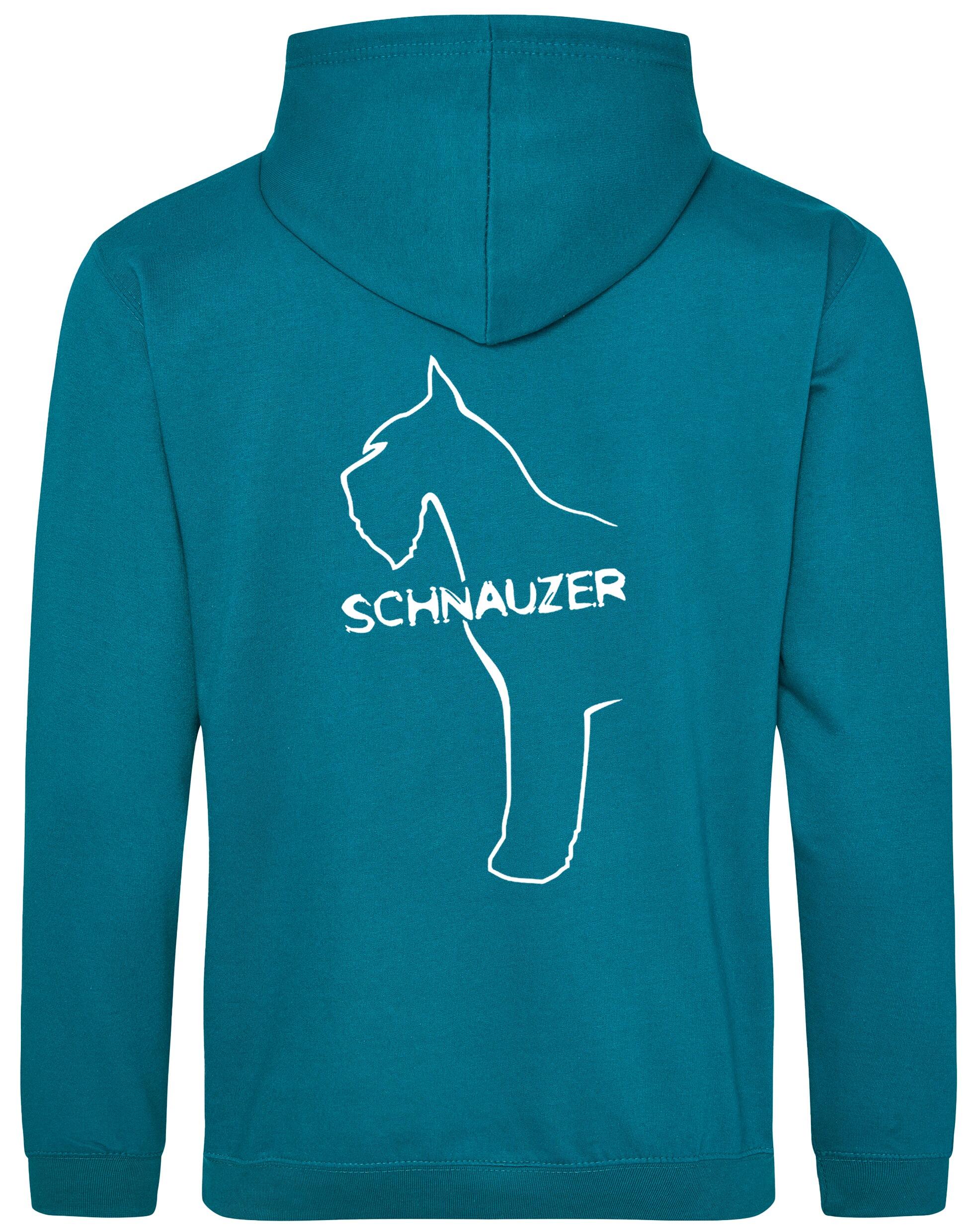 Schnauzer Design Pullover Hoodie featuring exclusive breed artwork, customizable options, and high-quality heavy-blend fabric for warmth and style.