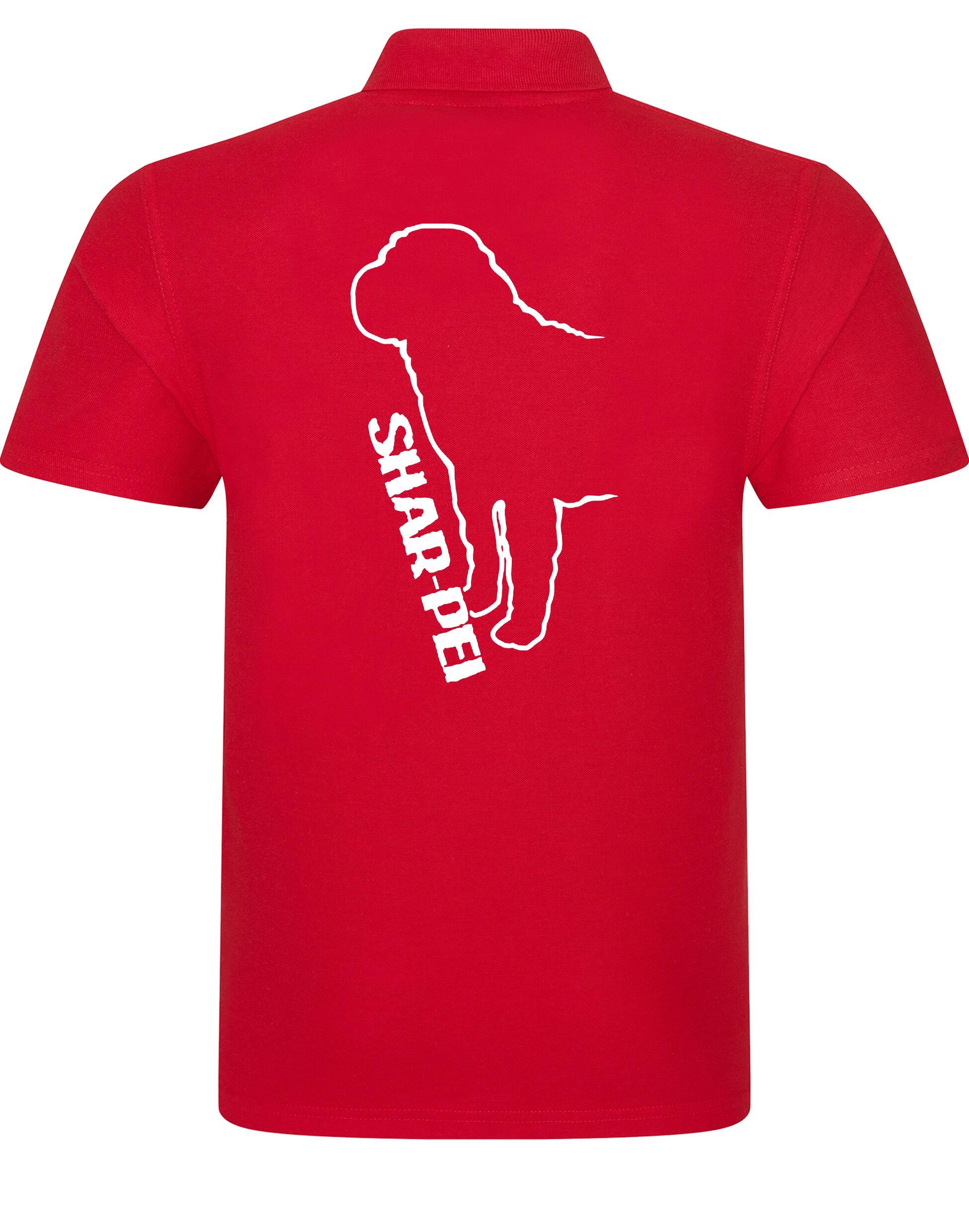 Unisex Cotton Polo featuring exclusive Shar Pei graphic design.