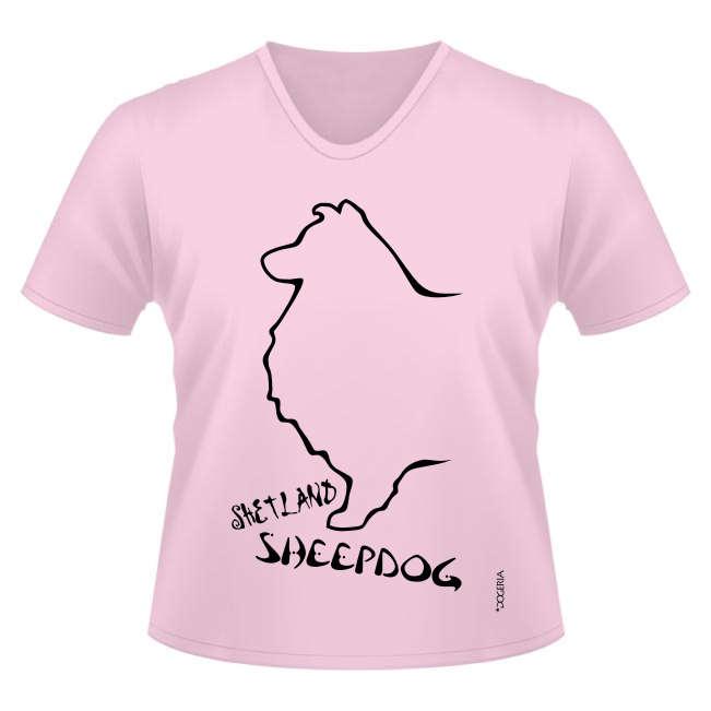 Shetland Sheepdog T-Shirts Women's V Neck Premium Cotton