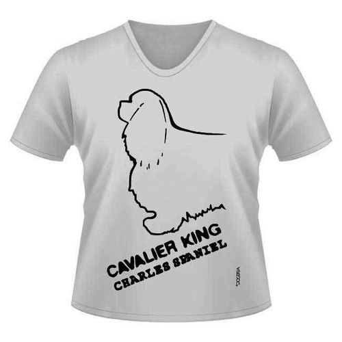 Cavalier King Charles T-Shirts Women's V Neck Premium Cotton