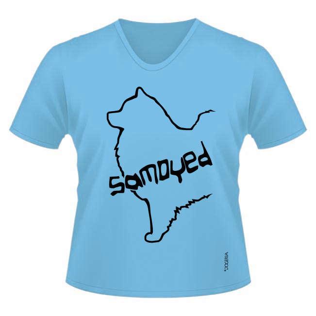 Samoyed T-Shirts Women's V Neck Premium Cotton
