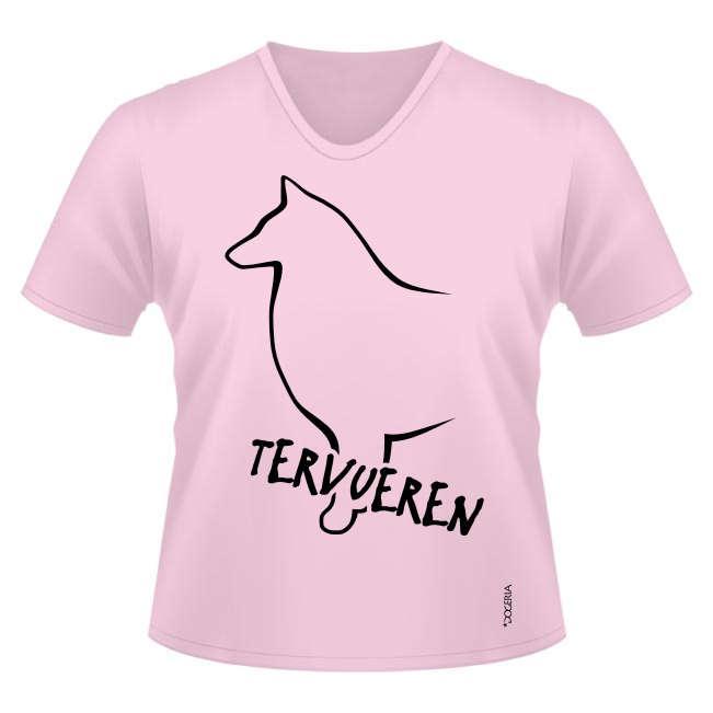 Tervueren Dog Breed T Shirts Women s V Neck Premium Cotton Short Sleeve