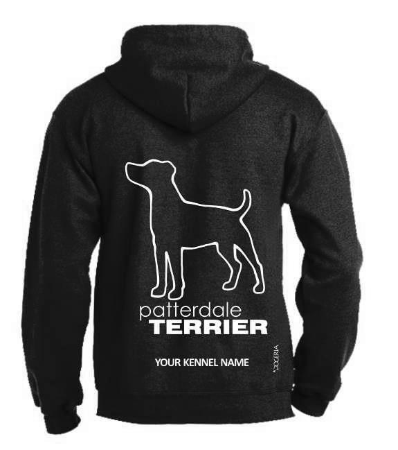 Patterdale Terrier Dog Breed Hoodies Women's & Men's Full Zipped Heavy Blend Exclusive Dogeria Design