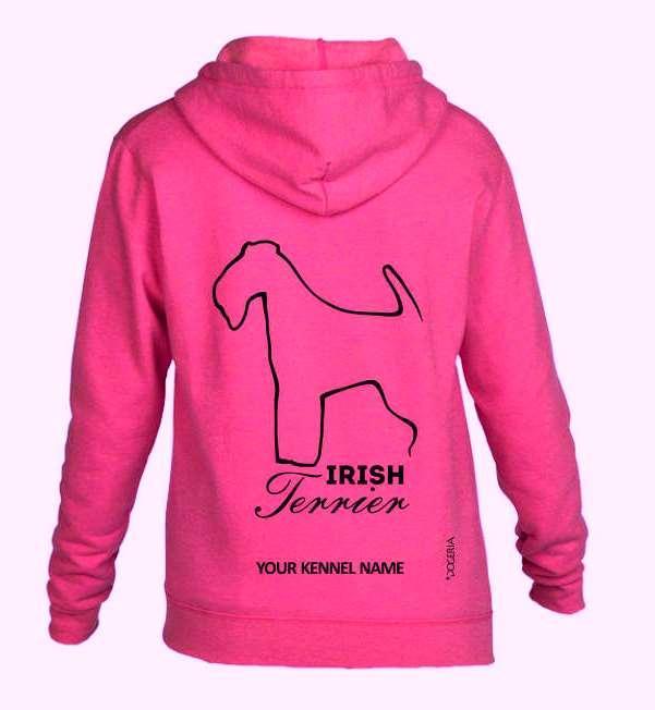 Irish Terrier Dog Breed Hoodies Women's & Men's Full Zipped Heavy Blend Exclusive Dogeria Design