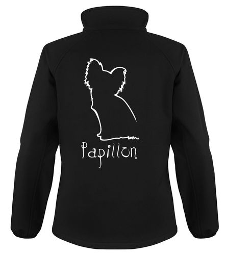 Papillon Dog Breed Design Softshell Jacket Full Zipped Women's & Men's Styles