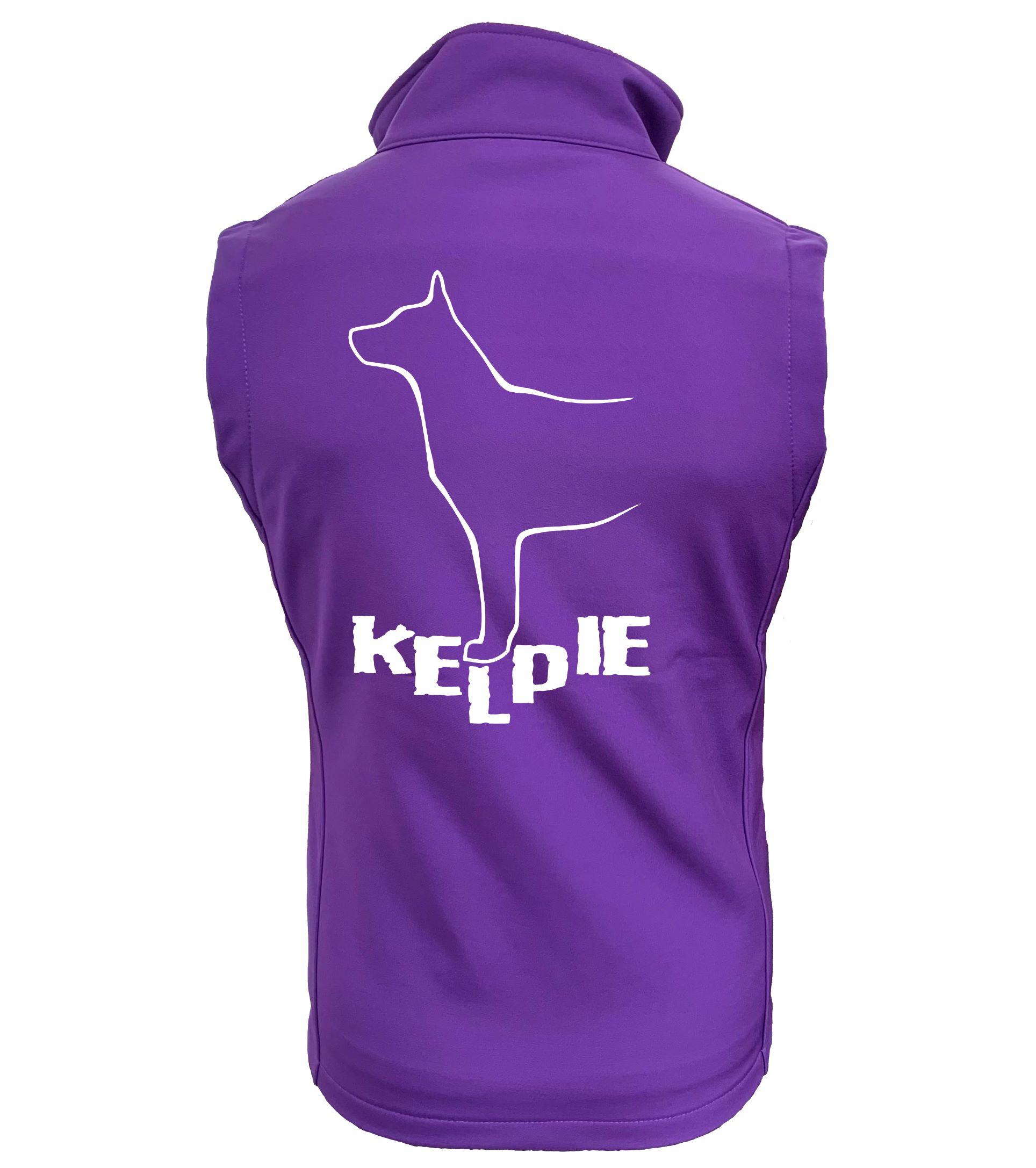 Softshell Adult Bodywarmer Gilet with Exclusive Kelpie dog breed Design