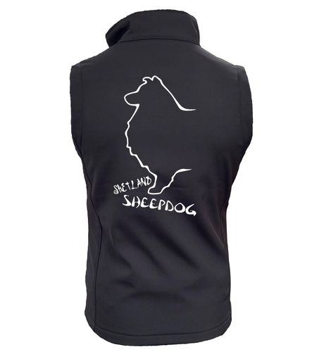 Shetland Sheepdog (Sheltie) Dog Breed Design Softshell Gilet Full Zipped Women's & Men's Styles