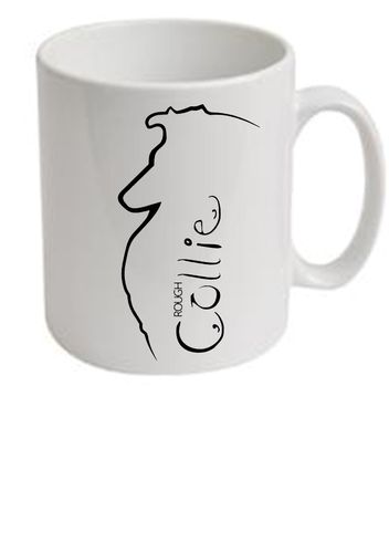 Collie (Rough) Dog Breed Ceramic Mug Dogeria Design