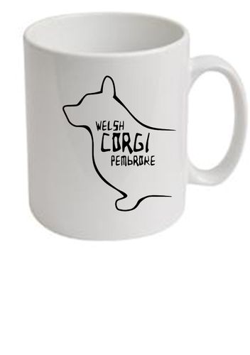 Corgi Welsh Pembroke (Outline) Dog Breed Ceramic Mug Dogeria Design
