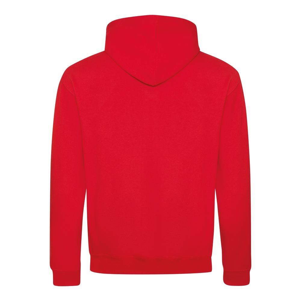 Contrast Plain Pullover Hoodie Fire Red/Jet Black