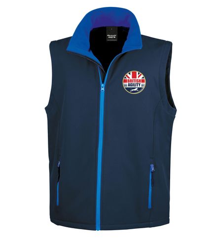 British Agility 2023 Soft Shell Gilet Navy Royal