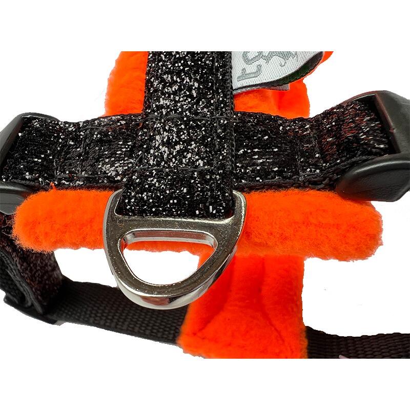 Orange Sparkly Fleece Harness