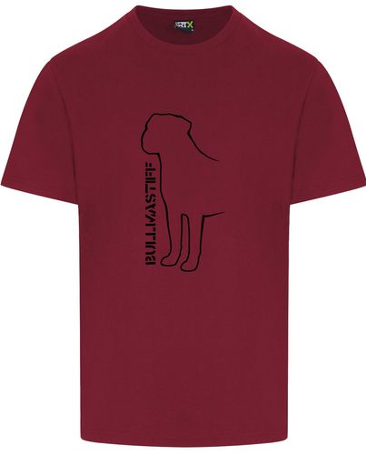 Unisex Bullmastiff (Standing) T-Shirt Burgundy (Black)