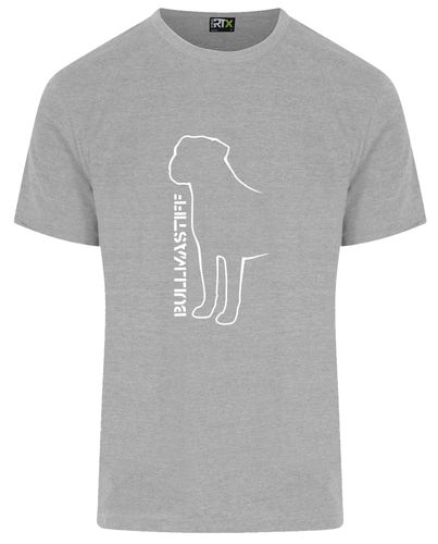 Unisex Bullmastiff (Standing) T-Shirt Heather Grey (White)