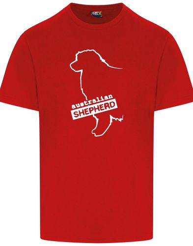 Unisex Australian Shepherd T-Shirt Red (White)