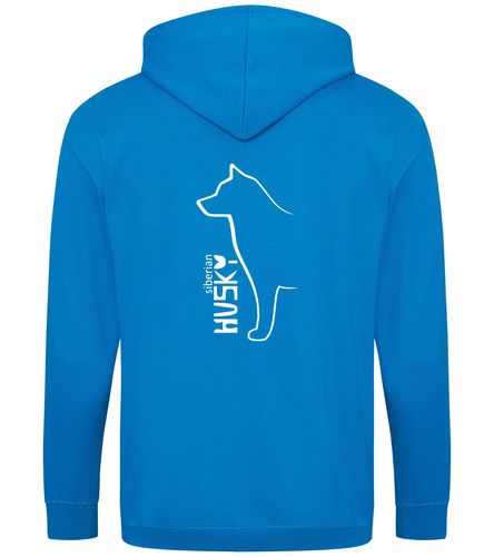 Siberian Husky hoodie and jacket with detailed breed artwork and personalised name or club logo design