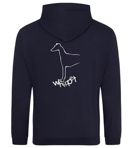 Unisex Whippet Pullover Hoodie French Navy (White)