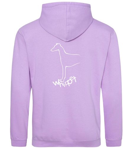 Unisex Whippet Pullover Hoodie Lavender (White)