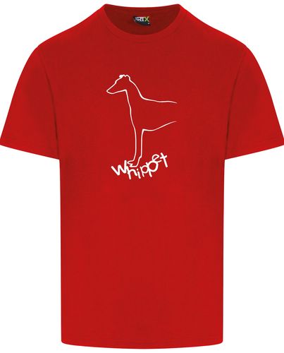 Unisex Whippet Roundneck T-Shirt Red (White)