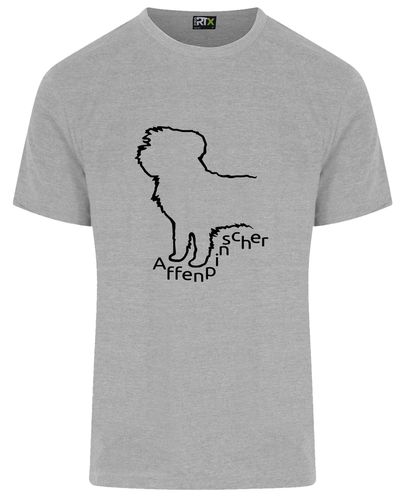 Unisex Affenpinscher Roundneck T-Shirt Heather Grey (Black)
