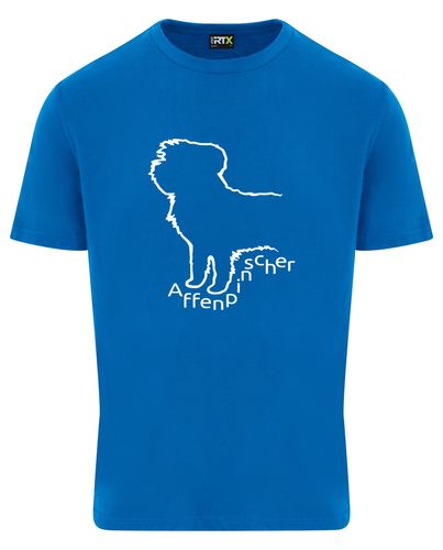 Unisex Affenpinscher Roundneck T-Shirt Sapphire Blue (White)