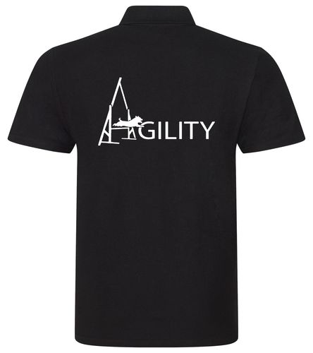 Unisex Agility Polo Shirt Black (White)