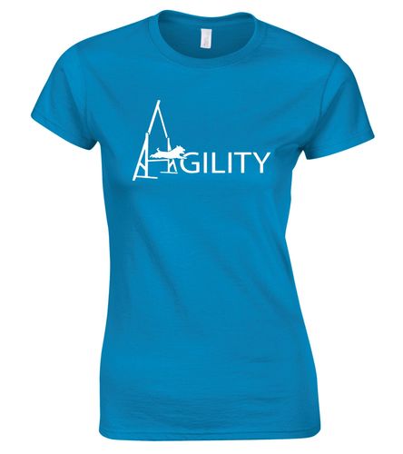 Female Agility Roundneck T-Shirt Sapphire Blue (White)