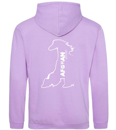Unisex Afghan Hound Pullover Hoodie Lavender (White)