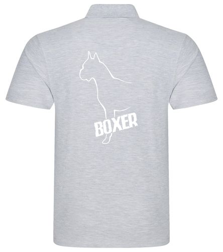 Unisex Boxer Ear Up Polo Shirt Heather Grey (White)